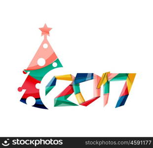 Happy New Year and Chrismas holiday greeting card elements. Happy New Year and Chrismas holiday greeting card elements. Geometric banner