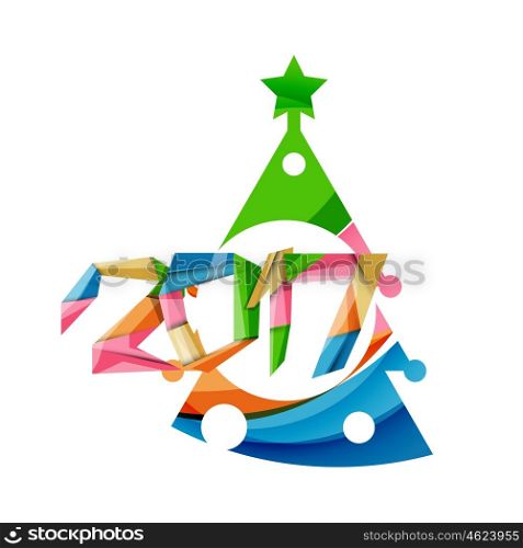 Happy New Year and Chrismas holiday greeting card elements. Happy New Year and Chrismas holiday greeting card elements. Geometric banner