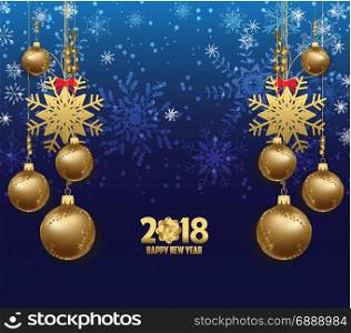 happy new year and merry christmas background greeting card with snowflake