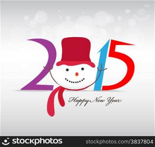 happy new year and merry christmas with snowman