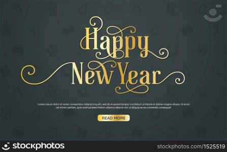 Happy New Year Background Vector background for banner, poster, flyer