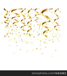 Happy new year background with golden confetti. vector