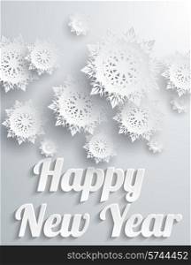 Happy New Year Background with Snowflakes