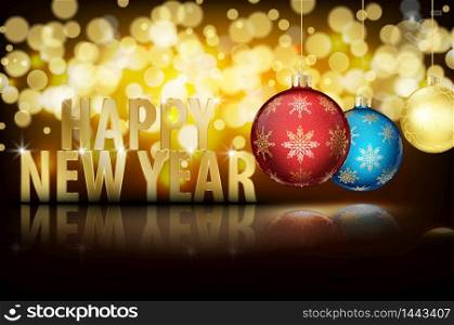Happy new year Beautiful Bokeh background. vector