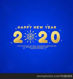 Happy new year blue color trend snowflake background art design. vector illustration