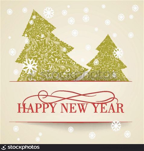Happy new year card, design template. Vector ilustration.