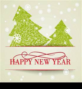 Happy new year card, design template. Vector ilustration.