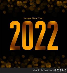 happy new year card in golden shiny style