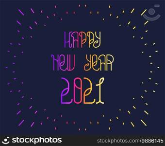 Happy new year festive banner. Simple template with handwritten lettering. Vector holiday design. Happy new year festive banner. Simple template with handwritten lettering. Vector design