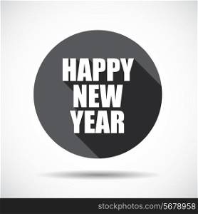 Happy New Year Flat Icon with long Shadow. Vector Illustration. EPS10