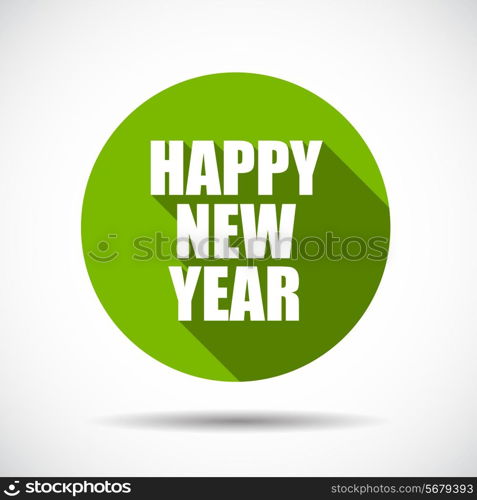 Happy New Year Flat Icon with long Shadow. Vector Illustration. EPS10