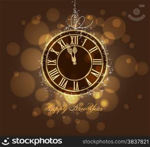 Happy New year gold clock