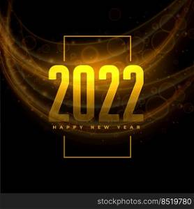 happy new year golden 2022 glowing text display banner