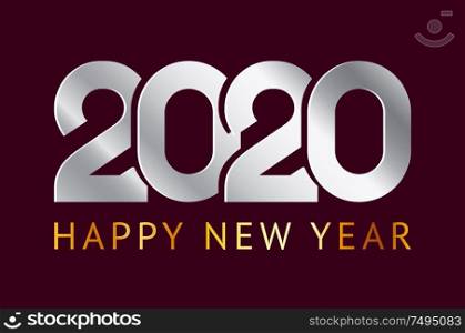Happy New Year greeting card design. 2020 Chinese year of rat, can also be used for title banner, flyer, calendar, poster, invitation, annual report. Happy New Year greeting card design 2020