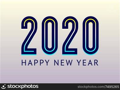 Happy New Year greeting card design 2020. Chinese year of rat, vector illustration 10eps. Happy New Year greeting card design 2020