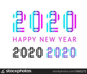 Happy New Year greeting card design 2020. Chinese year of rat, vector illustration 10eps. Happy New Year greeting card design 2020