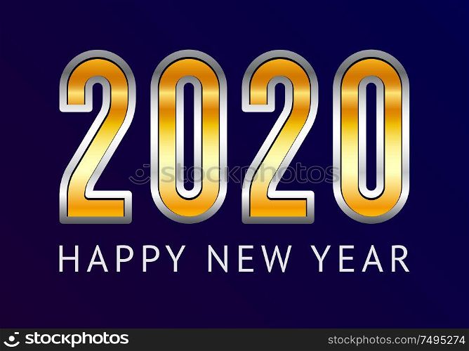 Happy New Year greeting card design 2020. Chinese year of rat, vector illustration 10eps. Happy New Year greeting card design 2020