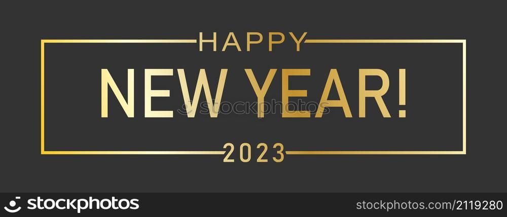 HAPPY NEW YEAR greeting inscription for postcards, covers, banners, posters and thematic design. Flat style.