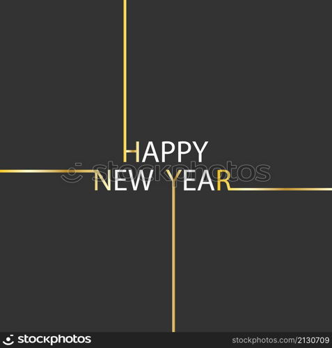 HAPPY NEW YEAR greeting inscription for postcards, covers, banners, posters and thematic design. Flat style.