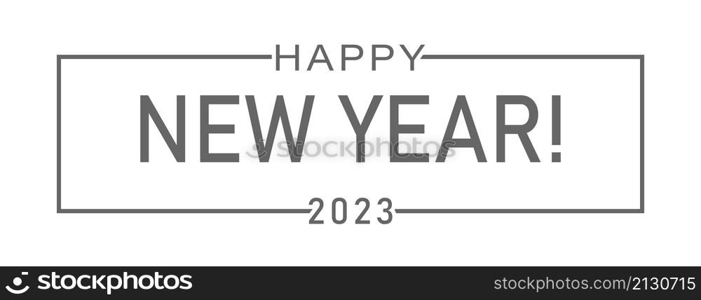HAPPY NEW YEAR greeting inscription for postcards, covers, banners, posters and thematic design. Flat style.