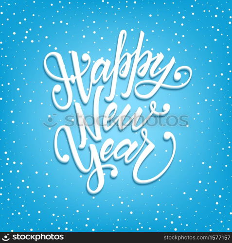 Happy new year greeting postcard with unique 3d lettering Happy New Year for your projects.