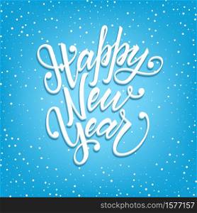 Happy new year greeting postcard with unique 3d lettering Happy New Year for your projects.