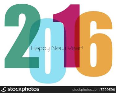 Happy new year greeting with number. Happy new year greeting with number 2016. Vector illustration