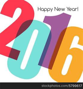 Happy new year greeting with number. Happy new year greeting with number 2016. Vector illustration
