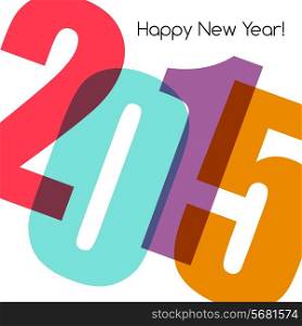 Happy new year greeting with number. Vector illustration