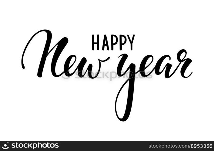 Happy new year hand drawn creative calligraphy vector image