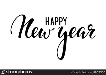 Happy new year hand drawn creative calligraphy vector image