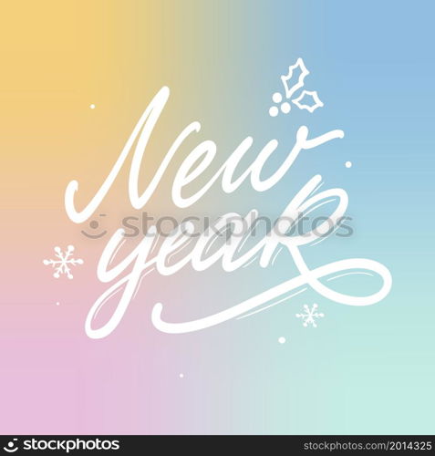 Happy New Year hand lettering congratulate inscription, Christmas greeting card, calligraphy vector. Happy New Year hand lettering congratulate inscription, Christmas greeting card, calligraphy vector illustration