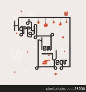 "Happy new year lettering abstract background.Handdrawn Happy new year typography.Celebration quote"Happy new year" for postcard,Happy new year icon/logo or badge.Happy new year vector vintage style calligraphy.Vector illustration"