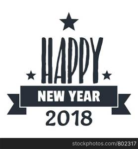 Happy new year lettering logo. Simple illustration of happy new year lettering vector logo for web. Happy new year lettering logo, simple gray style