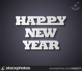 Happy new year. Paper style vector image. Happy new year. Paper style