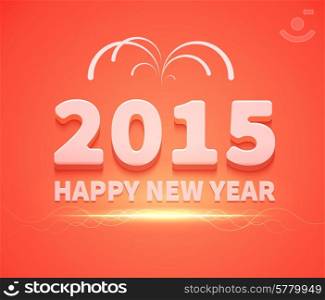 Happy New Year text. Paper 2015 Year background with lines