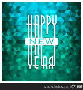 Happy New Year Typography with abstract background design vector