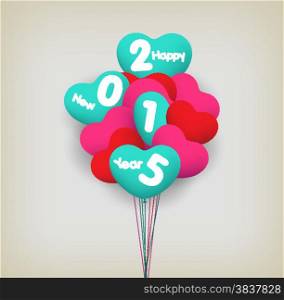happy new year with balloons