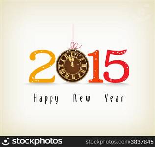 happy new year with clock gold