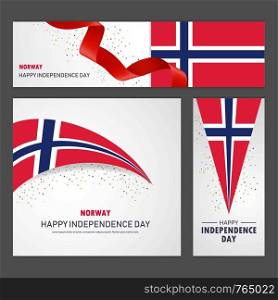 Happy Norway independence day Banner and Background Set