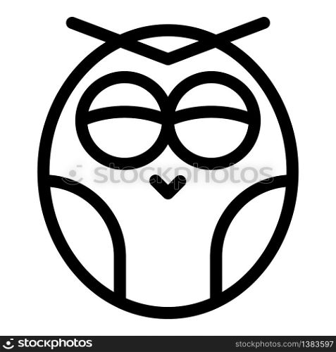 Happy owl icon. Outline happy owl vector icon for web design isolated on white background. Happy owl icon, outline style