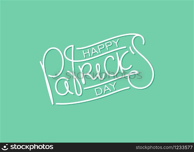 Happy Patrick&rsquo;s day. Festive template. Trendy thin line calligraphy lettering label. Vector design elements.. Happy Patrick&rsquo;s day. Festive template. Trendy thin line calligraphy lettering label. Vector