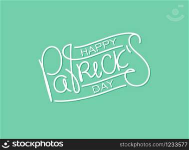 Happy Patrick&rsquo;s day. Festive template. Trendy thin line calligraphy lettering label. Vector design elements.. Happy Patrick&rsquo;s day. Festive template. Trendy thin line calligraphy lettering label. Vector
