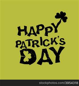 Happy Patricks day. Logo for holiday in Ireland. Clover grunge. Shamrock logo for St. Patrick&rsquo;s day&#xA;