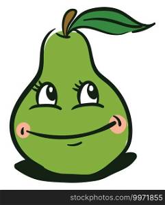 Happy pear, illustration, vector on white background