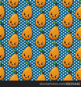 Happy pear seamless pattern cartoon