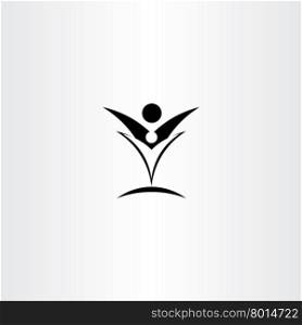 happy people black vector sign logo