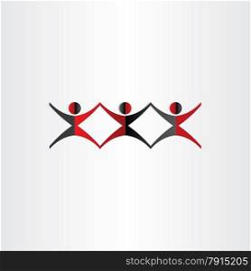 happy people dancing together abstract design element