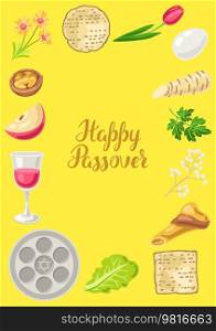 Happy Pesach Jewish Passover plate decorative frame. Holiday background with celebration traditional symbols.. Happy Pesach Jewish Passover plate decorative frame. Holiday background with traditional symbols.