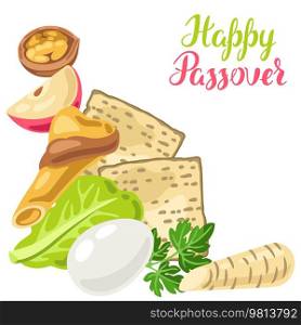 Happy Pesach Jewish Passover plate greeting card. Holiday background with celebration traditional symbols.. Happy Pesach Jewish Passover plate greeting card. Holiday background with traditional symbols.